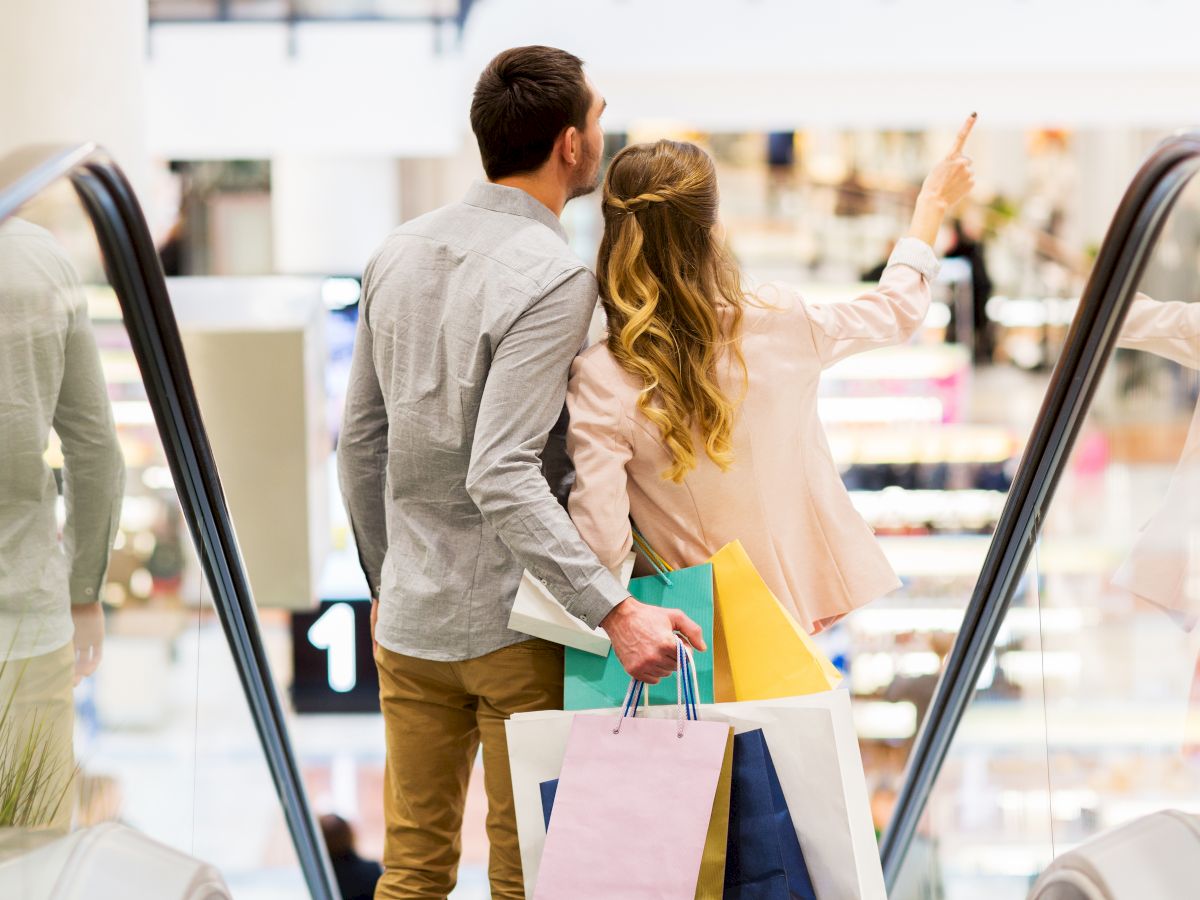 Couple Shopping at the Mall